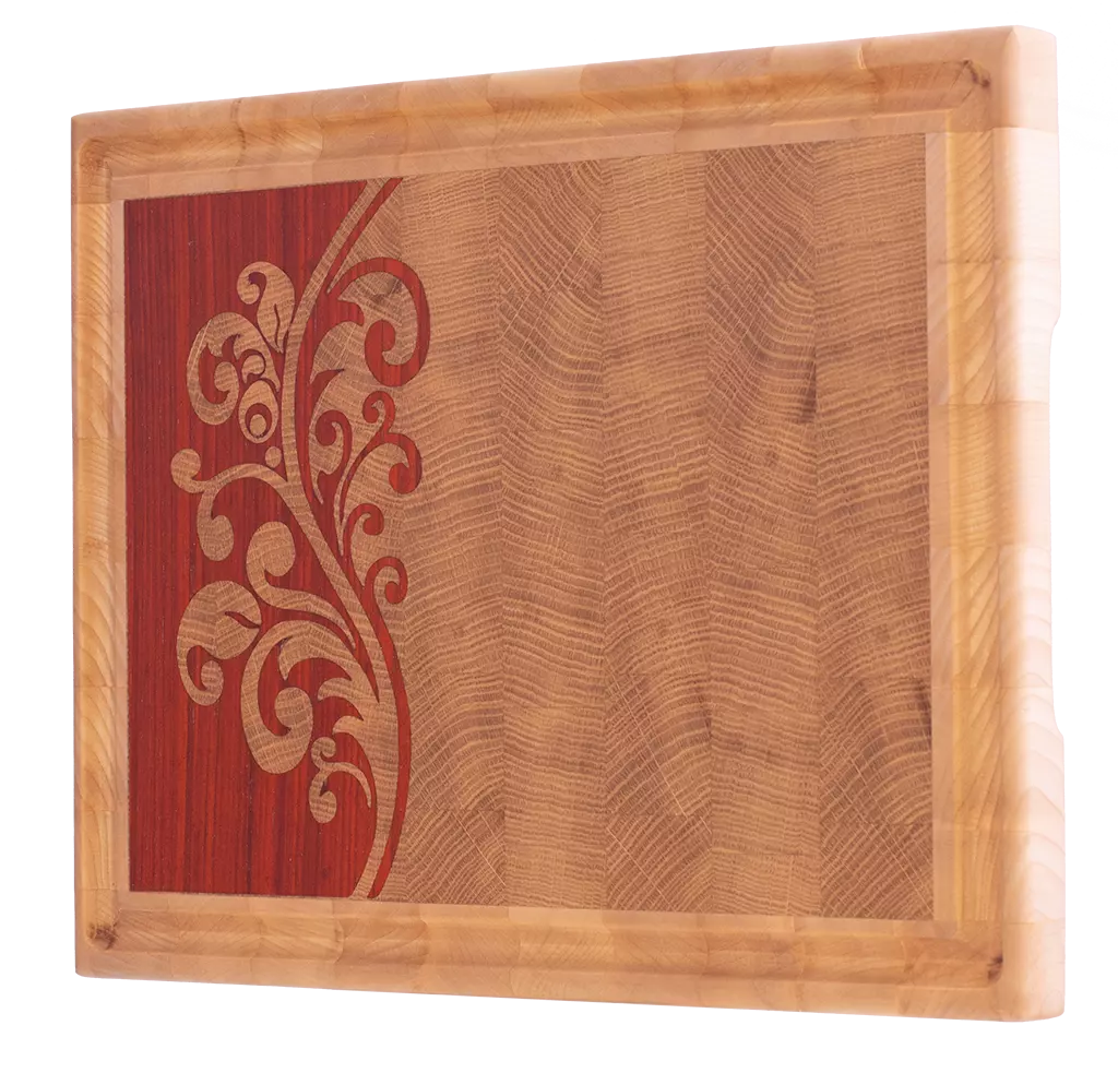 Kundedesignet skærebræt med blomst